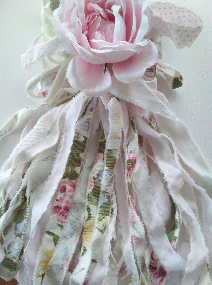 Vintage rose tassel, vintage rose fabric, shabby chic, joanne coletti ...